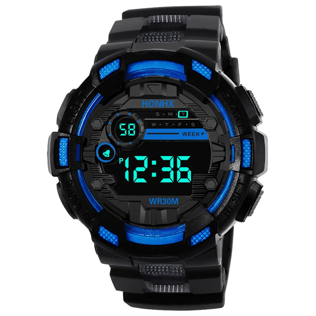 Military Men Watch Men's Digital Watches Sports Electronic Wristwatch 50MM Large Dial Clock Waterproof Sport Watch for Boy Child