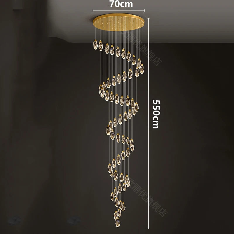 Modern home decoration crystal chandelier, stair Pendant lamp, living room Pendant lights, interior lighting