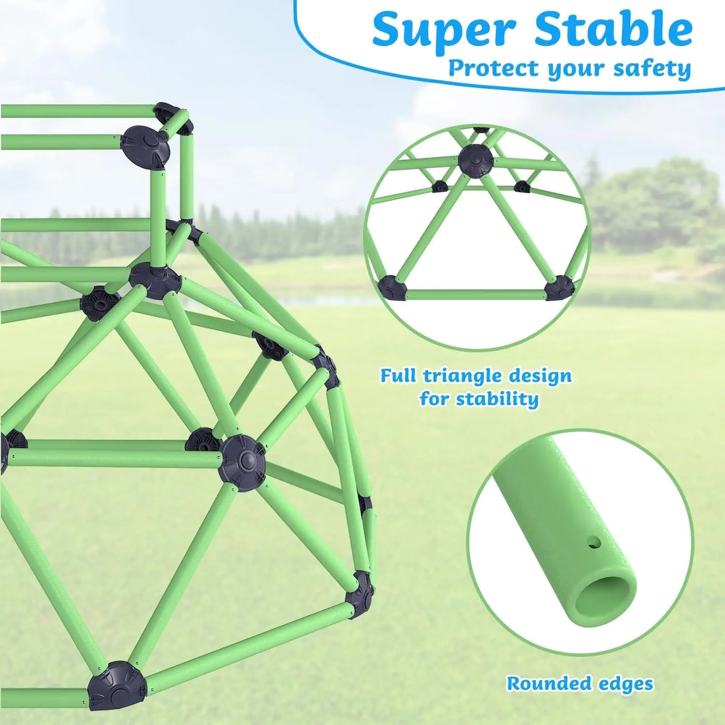 Climbing Dome for Kids,7.5 FT Dome Climber Outdoor and Indoor Toys PP Climbing Tower Play Equipment Geometric Dome Jungle Gym Ea