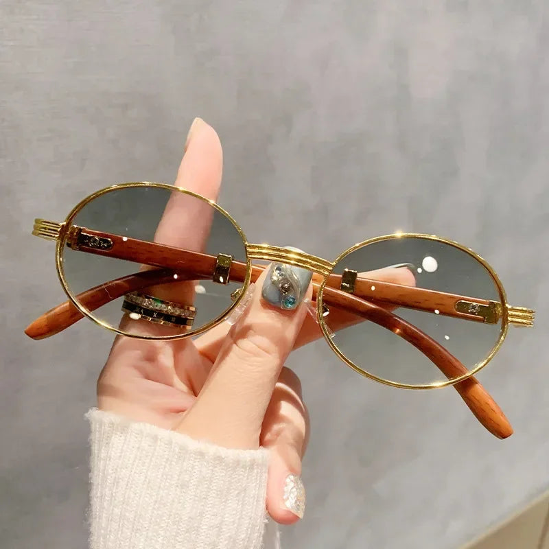 New Trendy Sunglasses for Women Men Simple Metal Travel Outdoor UV400 Shades Sun Glasses Fashion Round Frame Eyewear Goggles