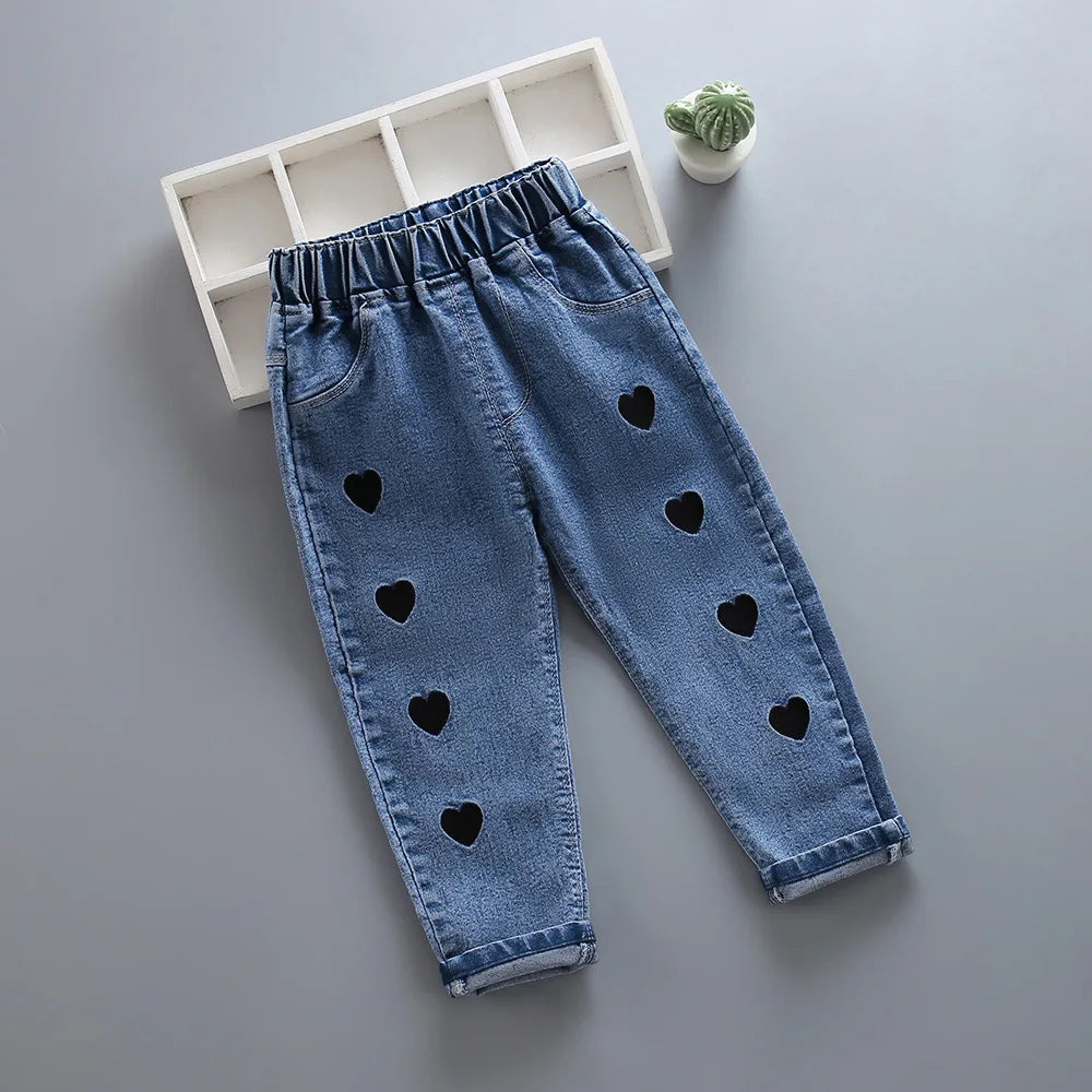 Girls Pants Kids Clothes Children Jeans Cowboy Denim Pants Spring Autumn Fashion Clothing Streetwear Casual Harajuku