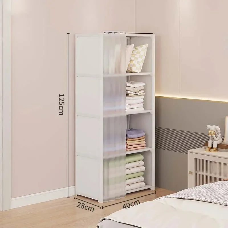 Multi-Layer Foldable Wardrobe Dustproof Storage Rack Simple DIY Assembly Large Capacity Cabinet for Home Organization and Use