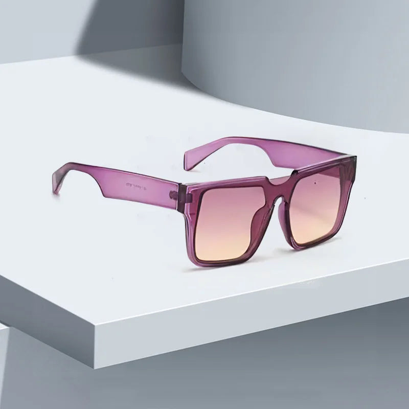 2025 New in Vintage Sunglasses for Women Lens Embedded Fashionable High-end Gradient Purple Square Glasses Sun Glasses Women
