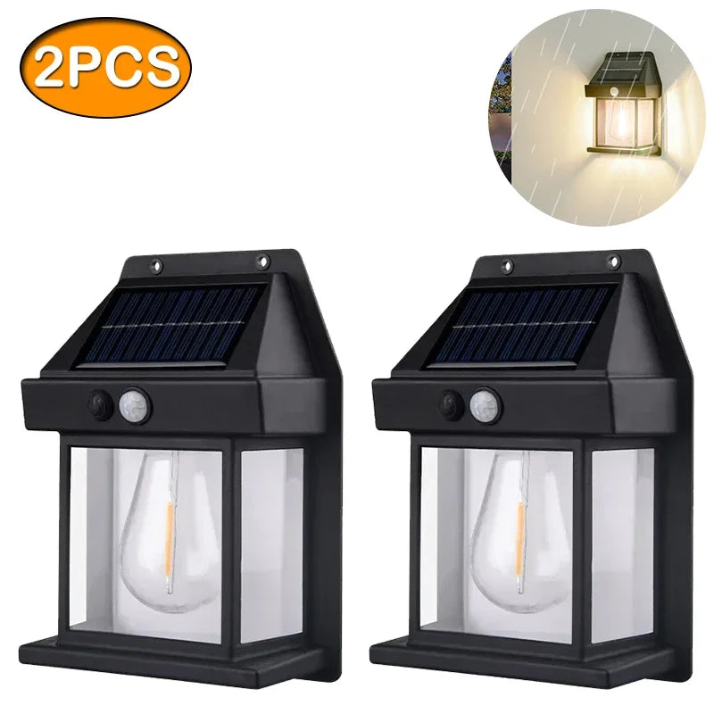 4PCS Solar Wall Street Lamp Waterproof Warm Light With Sensor Garden Decoration Solar Powered Led Outdoor Lighting Country House