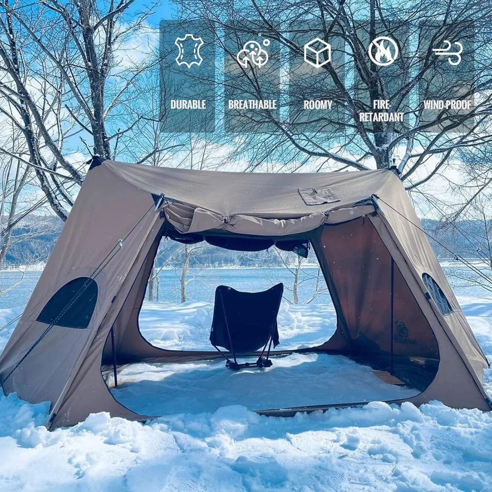 Solo Homestead TC Canvas Hot Tent with Stove Jack, Fire-Retardant Wind-Proof Durable, 2 Person 4 Season Bushcraft Shelter Tent