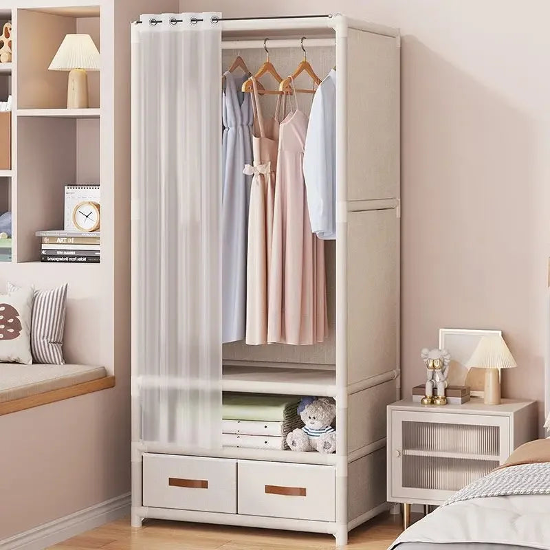 Large Capacity Wardrobe Easy Assembly Cabinet Dust-proof Storage Shelf Durable Closet Collapsible Wardrobe for Dorm Bedroom
