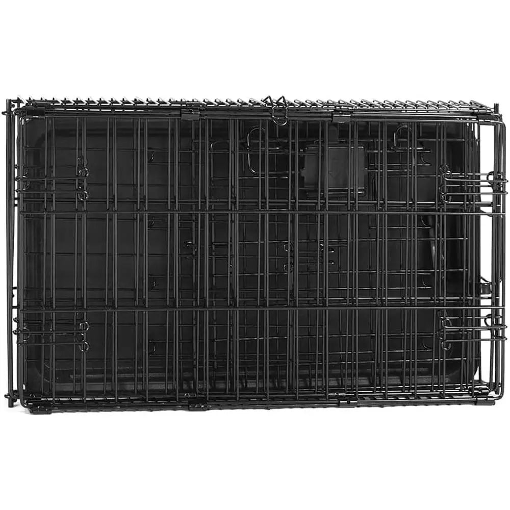 Durable Portable Metal Wire Dog Crate with Removable Tray Divider Ideal Small Pets Indoor Use