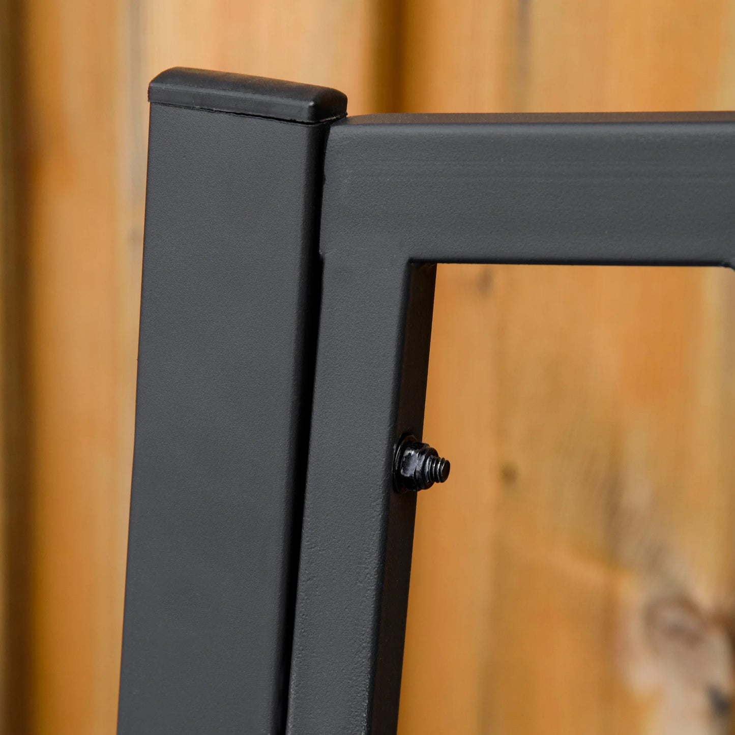 Outsunny 2-Seater Garden Bench Solid Metal Loveseat Outdoor Furniture for Patio Family Chair w/ Backrest Ergonomic Armrest