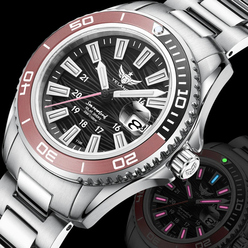 Yelang V1214 woman watch Japan VS43 Eco-Drive Solar watch 36mm Women Fashion Sapphire swiss luminous 100M Waterproof Watch