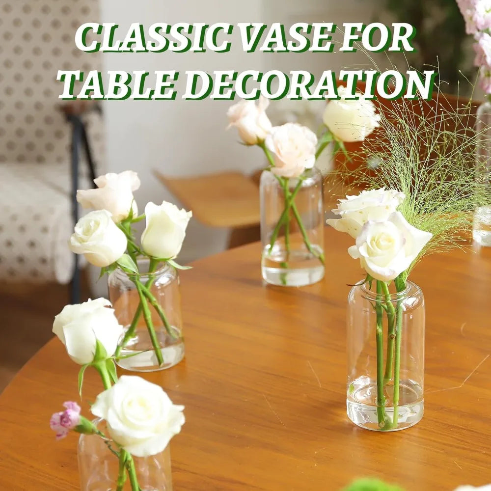 Glass Bud Vases Set of 24,Clear Flower Vase for Centerpieces, Small Vases for Flowers,Decor Centerpiece, Decorative Vase