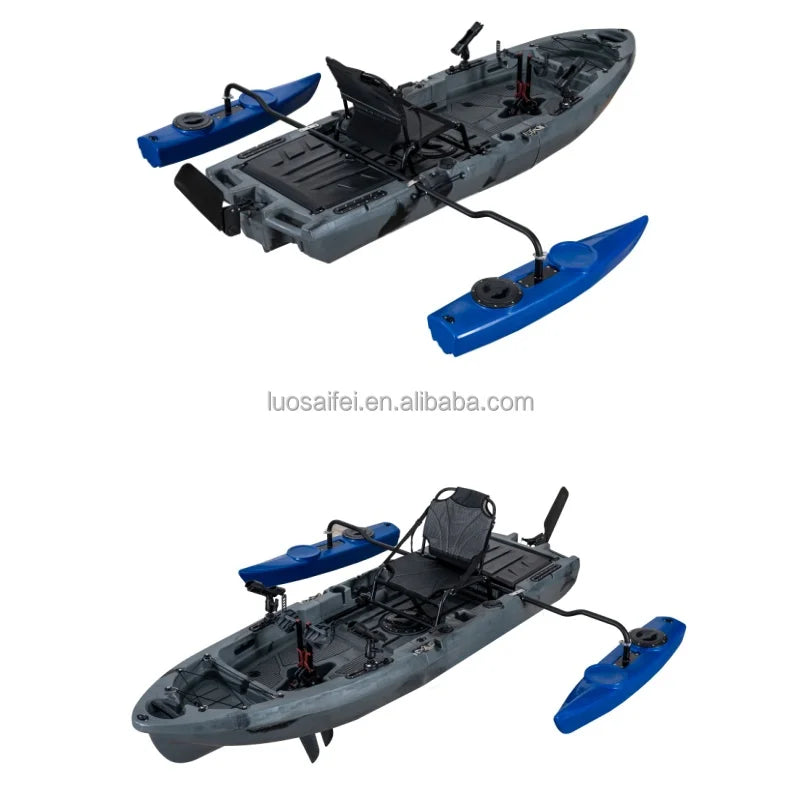 Modular Fishing Kayak Splicing Kayaks Two Section Pedal Drive Kayak for Water Sports