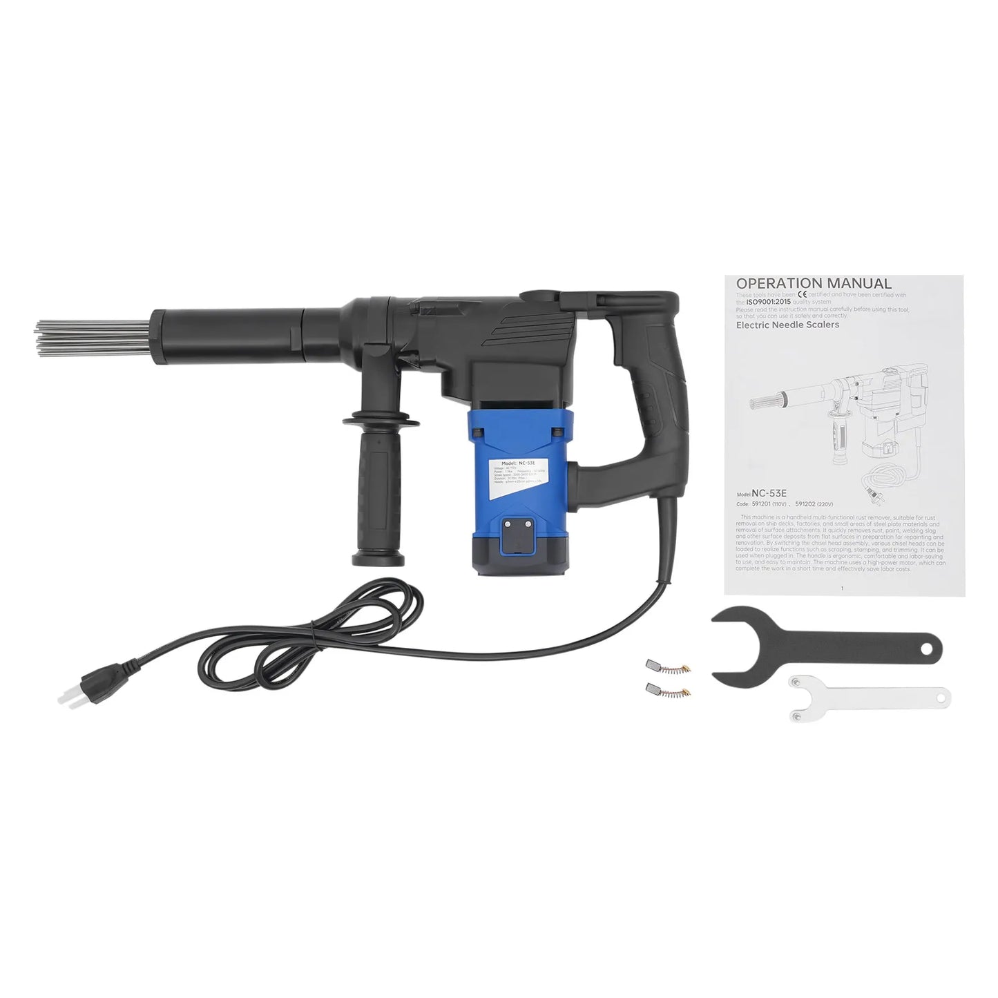 Rust Removal Tool, 110V Industrial Grade Electric Needle Scaler, 1100W Pistol Grip Needle Scaler Powerful Rust Clearing