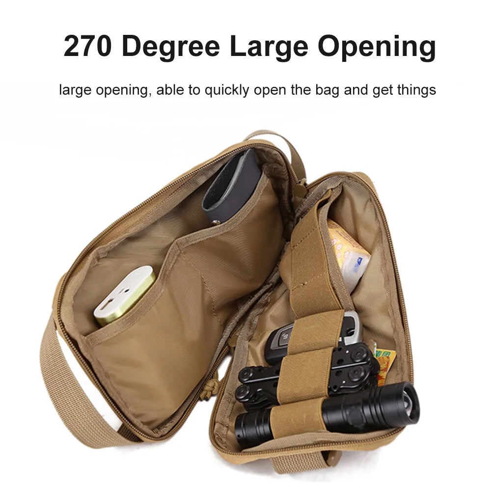 Men Tactical Molle Sling Chest Pack Daypack Backpack Small Military Shoulder Bag Outdoor Nylon Military Fishing Bag
