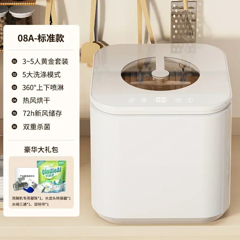 Household Dishwasher Desktop intelligent Upper and lower double spray High temperature sterilization Drying Disinfection cabinet