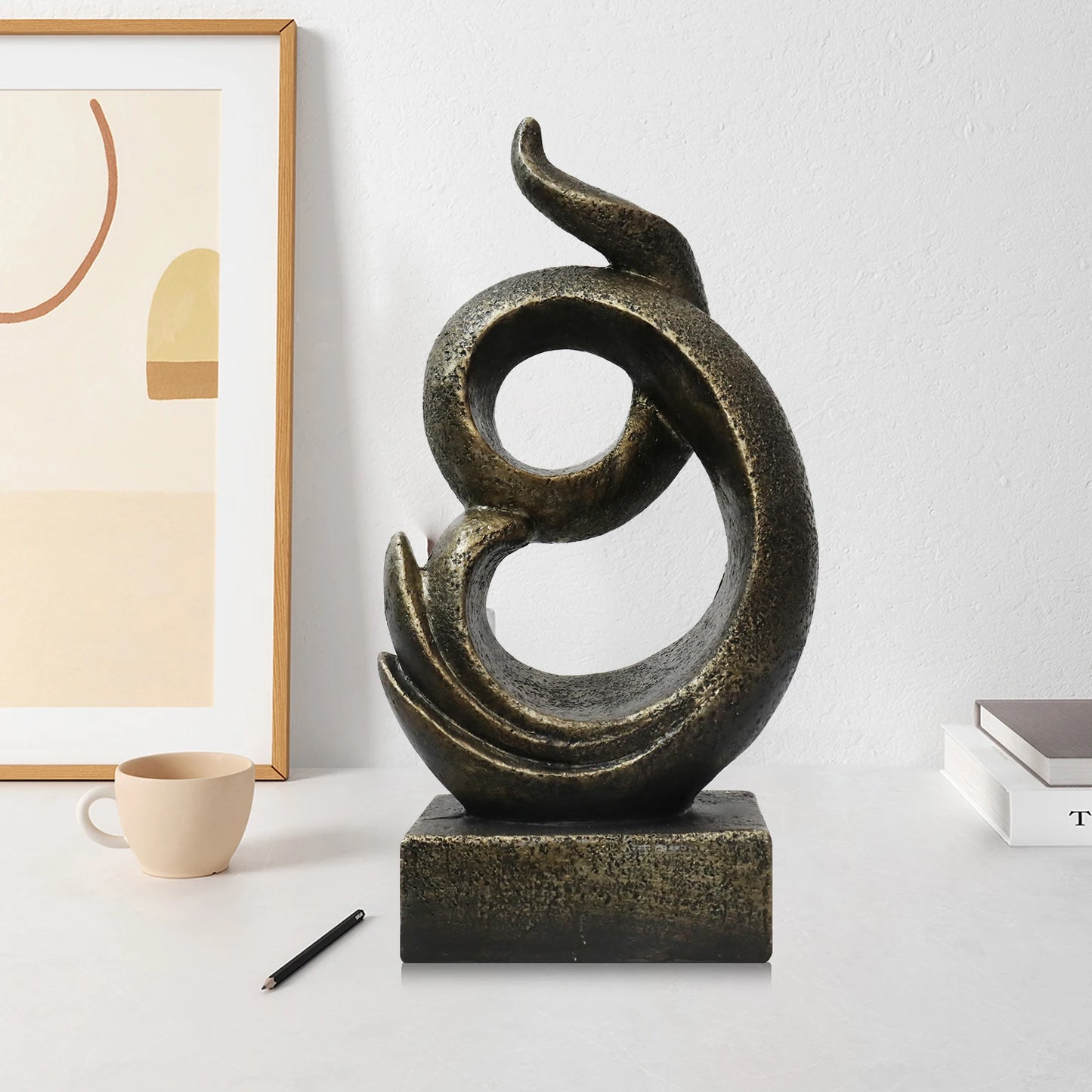 14.17''H Retro Style Sculpture Statue Decoration Home Gift Crafts Home Living Room Bookshelf Coffee Table Office Desk Decoration