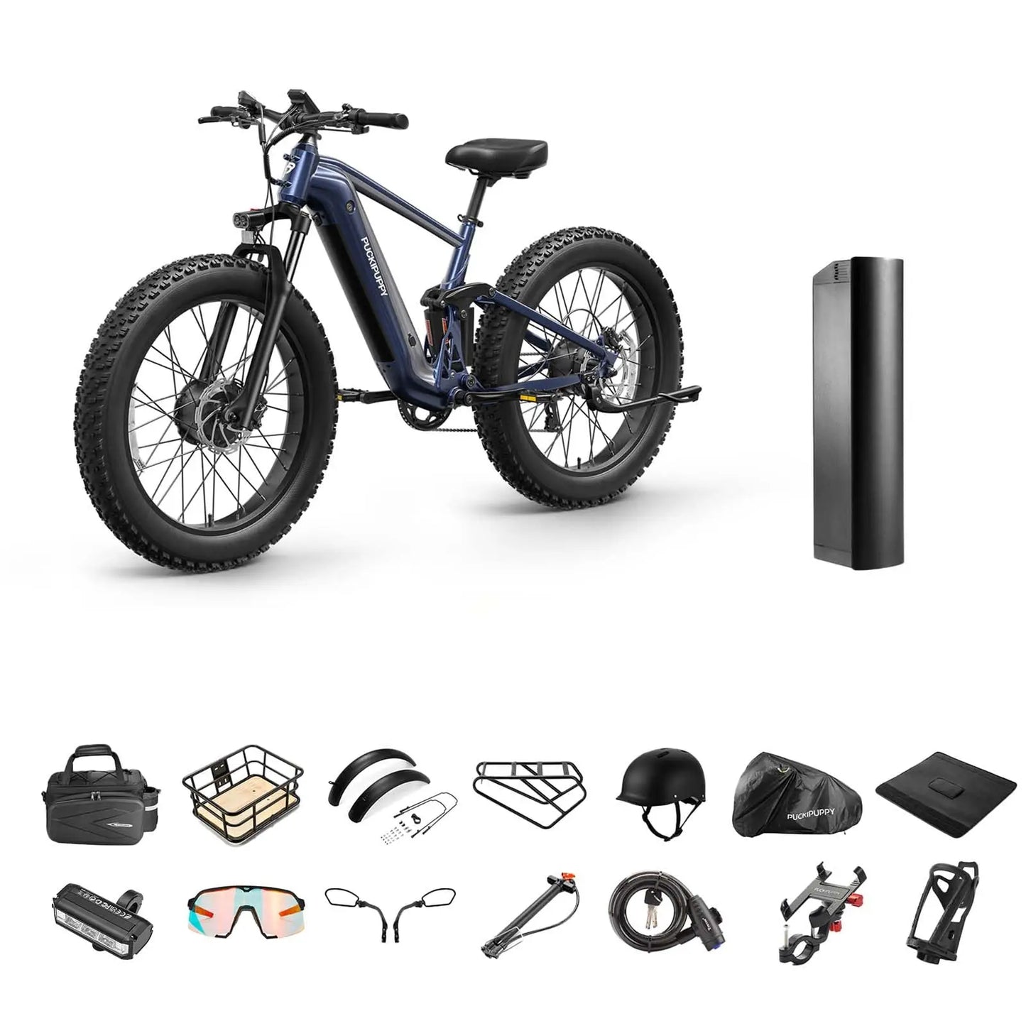 PUCKIPUPPY Golden Retriever Pro Dual Motor Electric Bicycle 1600W 48V 20AH Battery Electric Bike With Torque Sensor E Bike