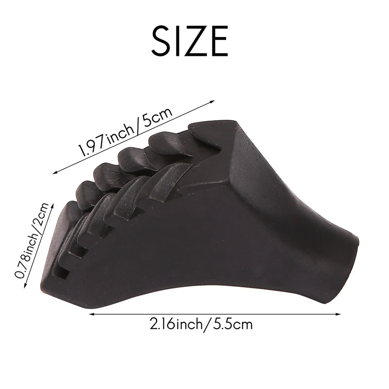 Four Pack Of Extra Durable Rubber Replacement Tips (Replacement Feet/Caps) For Trekking Poles - Fits All Standard Hiking And Nor