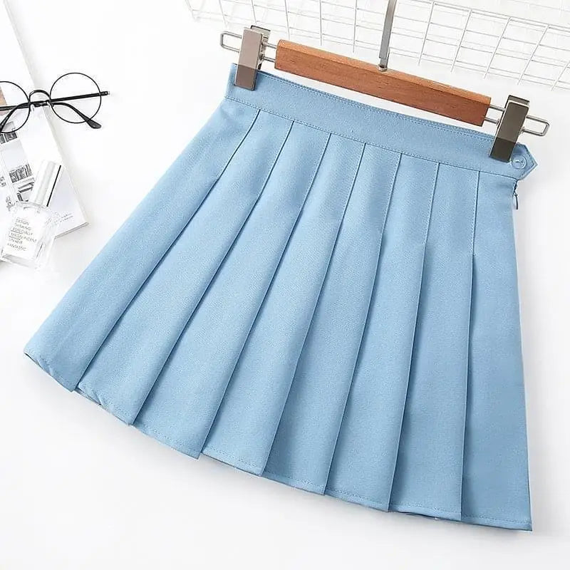 Children Kids Girls Skirts Summer New Infant Babys Girls Preppy Pleated Skirts Solid Trendy 4-14Y Junior Girls Ruched Cullottes