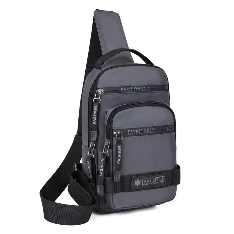 Chest Bag For Men New Large Capacity Shoulder Korean Version Travel Lightweight Nylon Crossbody Bag Backpack