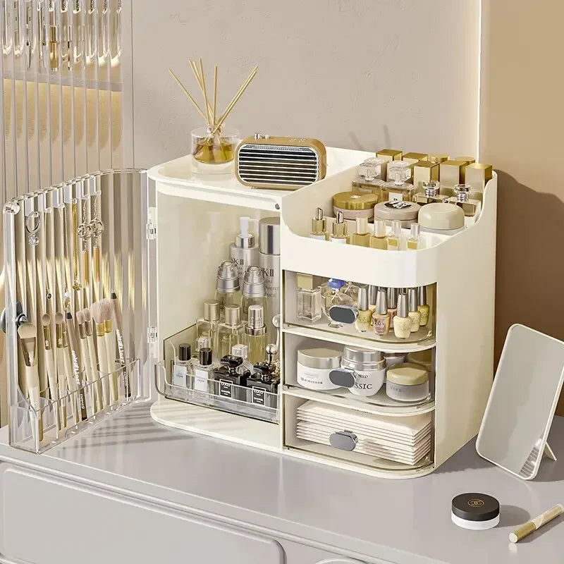 Cosmetic Storage Box, Dust-Proof, Moisture-Proof, Waterproof, Large Capacity Skincare Product Shelf, Can Be Layered for Storage