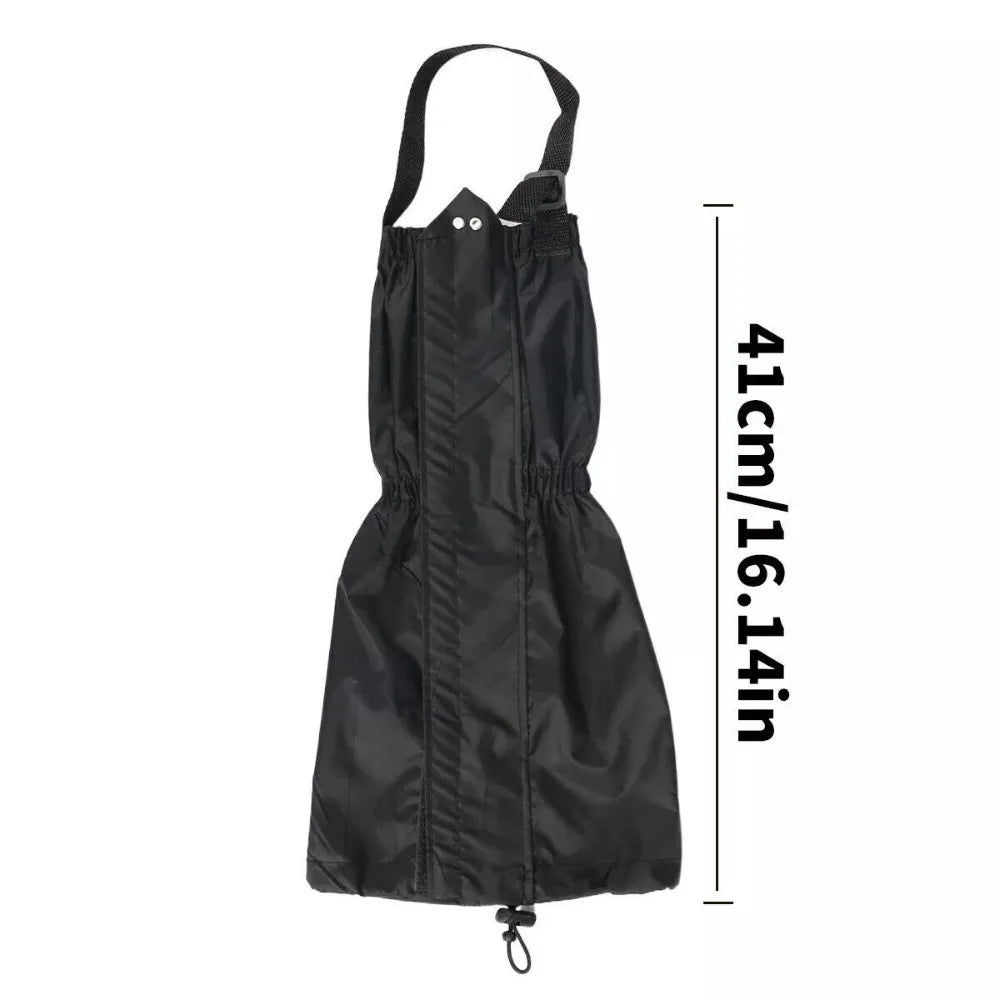 Waterproof Camping Hiking Leg Gaiters Breathable Zipper Snow Boot Gaiters Outdoor Black Walking Boot Gaters Mountain Climbing
