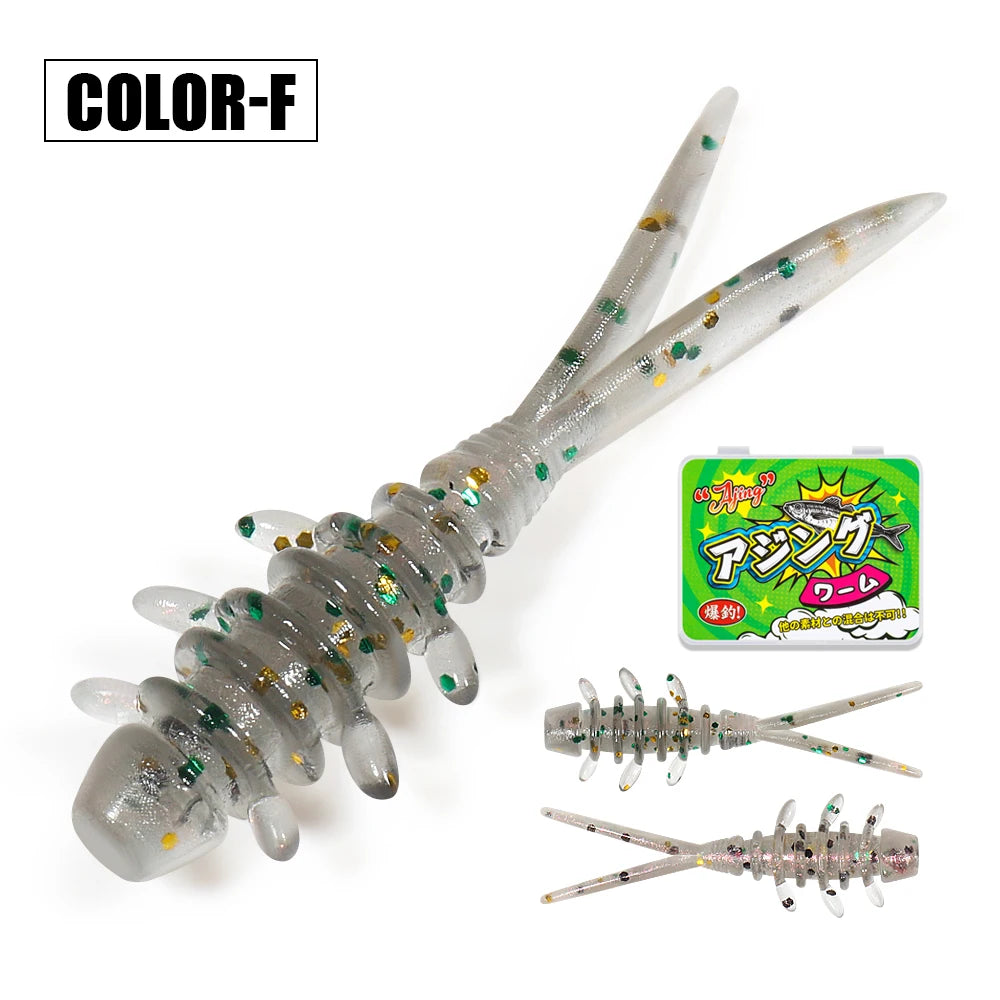 Rosewood 25mm Micro Worm Soft Fishing Lure TPR Floating Silicone Plastic Swimbait Softbait For Catching Horse Mackerel 20pcs/Box