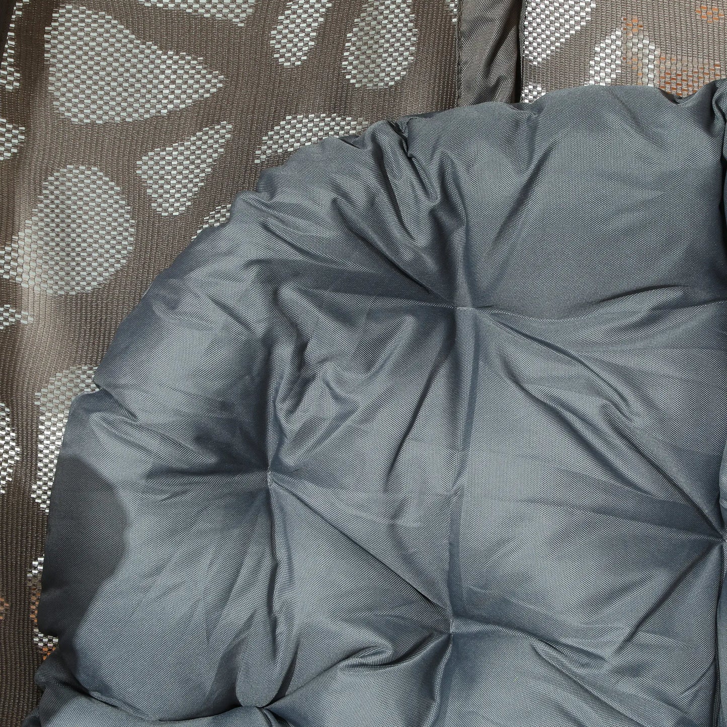 Outsunny Swivel Egg Chair with Cushions, Foldable Basket Seat and Metal Frame, Indoor Outdoor Lounge Chair for Balcony, Patio