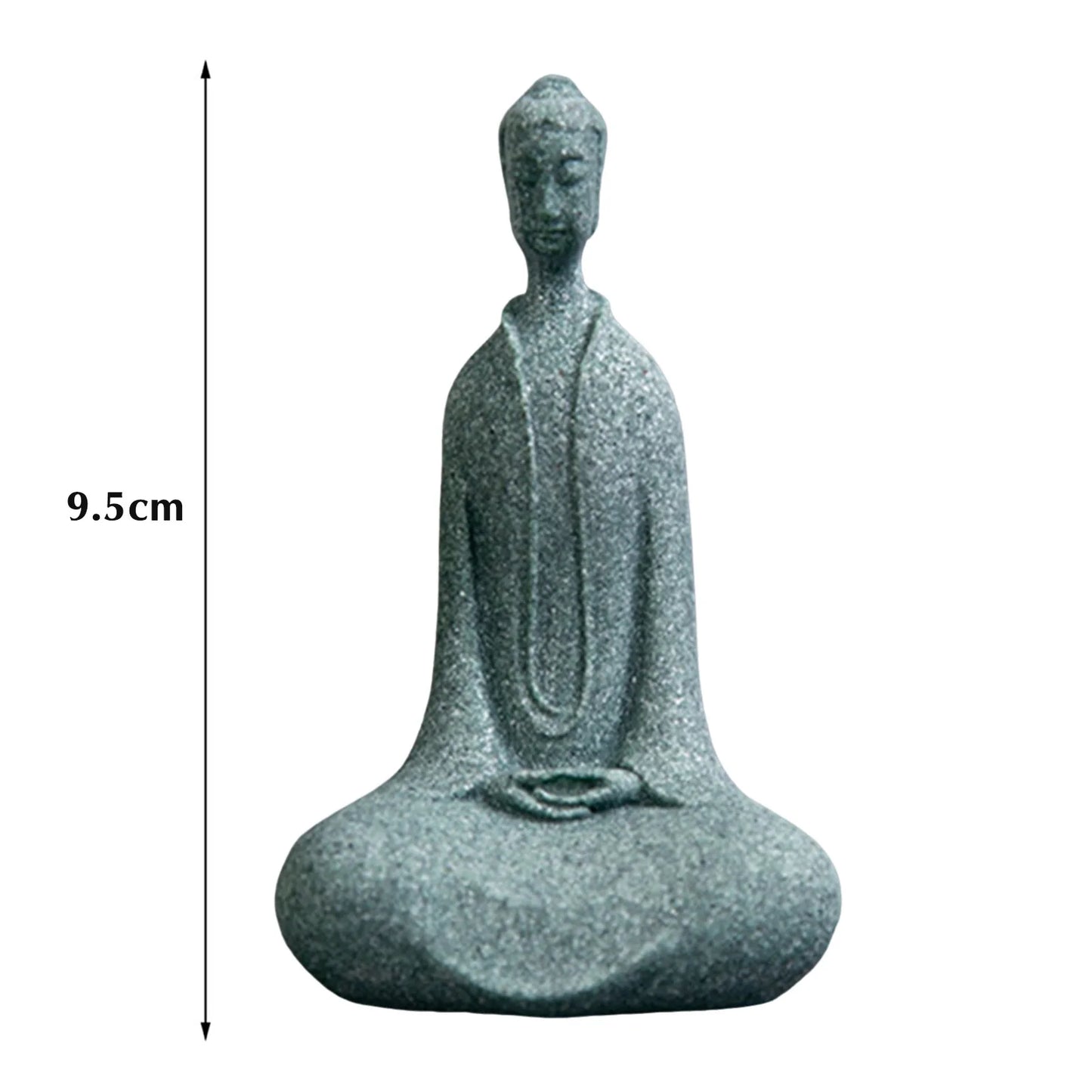 Meditating Buddha Statue Sculpture Natural Stone Room Ornament Suitable for Office Wine Cooler Decor