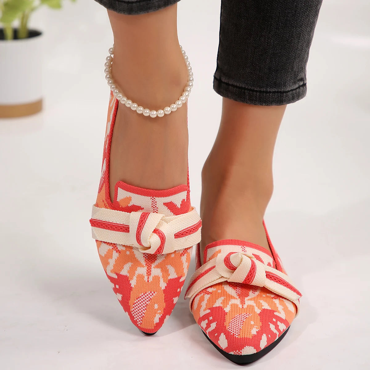 Women's Shoes Loafers Ballet Flats Pointed Toe Barefoot Slip-on Casual Low Heel Luxury Brand Woman Shoe New in Butterfly