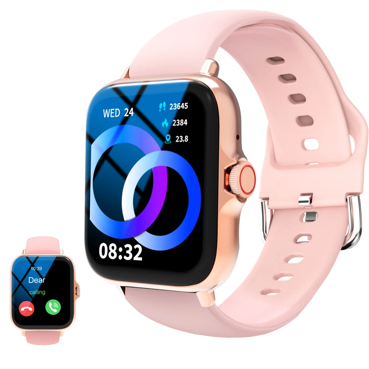 Smart watch, can answer and make calls, message reminder, multiple APP reminders, suitable for men and women, custom wallpaper