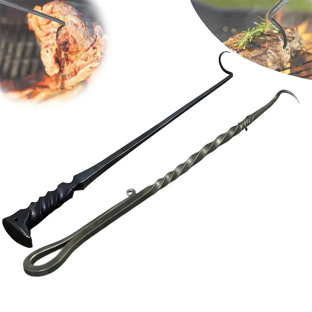 New Stainless Steel BBQ Food Flipper Cooking Grilling Outdoor Camping Cooking Meat Hook Flipper Grill Accessories BBQ Grill