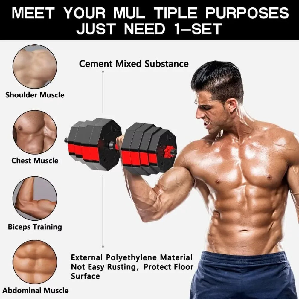 Adjustable Weight dumbbell Set, Non-rolling Adjustable dumbbell set, Free Weight dumbbell Set Hexagon, Home gym, 20 LBS