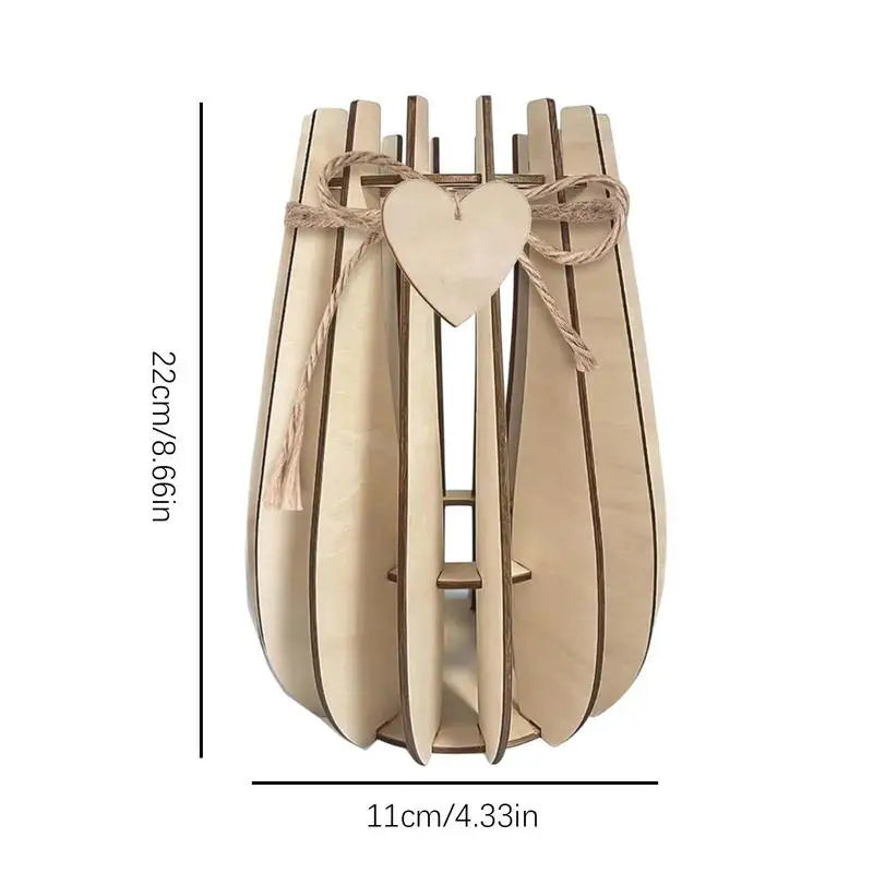 Wooden 3D Puzzle Vase Flower Bouquet Building Set DIY Wood Craft Hobbies Kit For Coffee Shop Bedroom Decoration