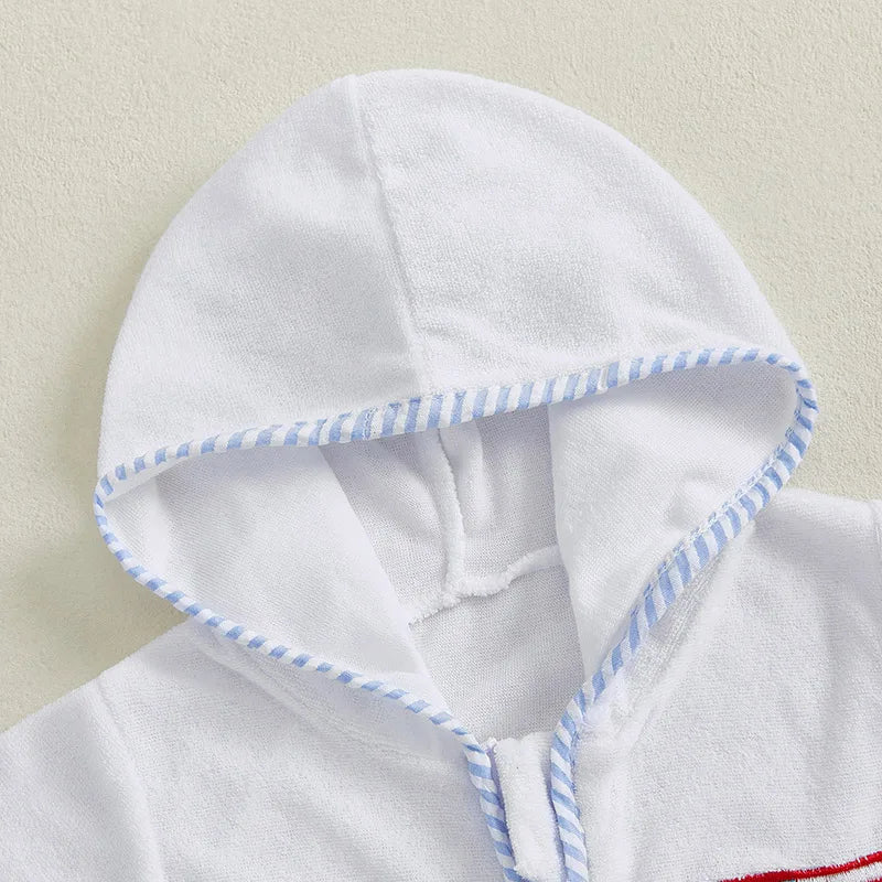 Baby Boy 4th of July Outfits Short Sleeve Zip Up Hooded Tops + Shorts Set Toddler Clothes