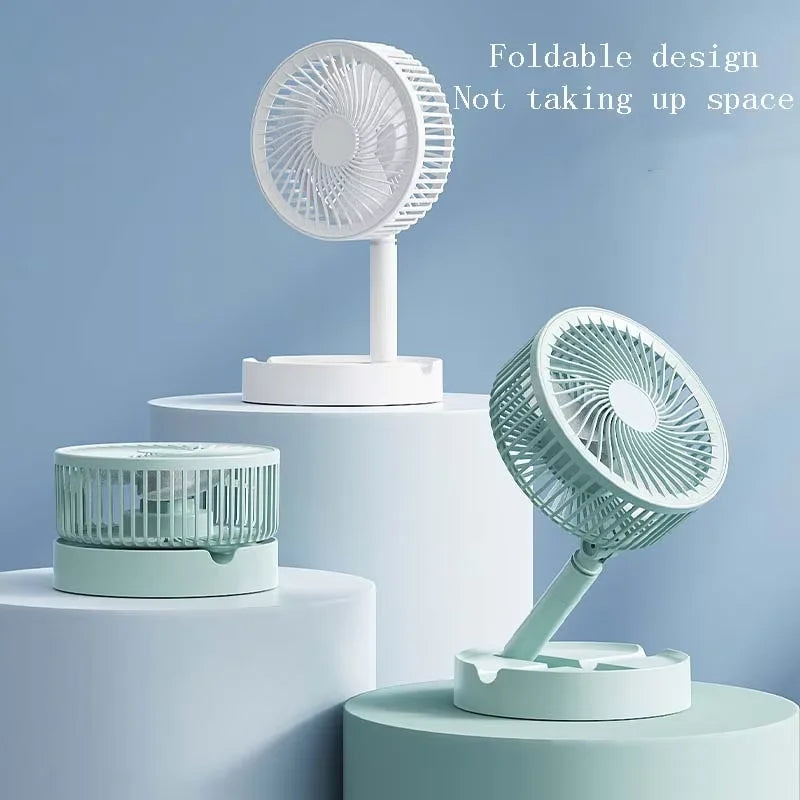 Folding and telescopic fan, portable USB charging, long battery life, silent small electric fan
