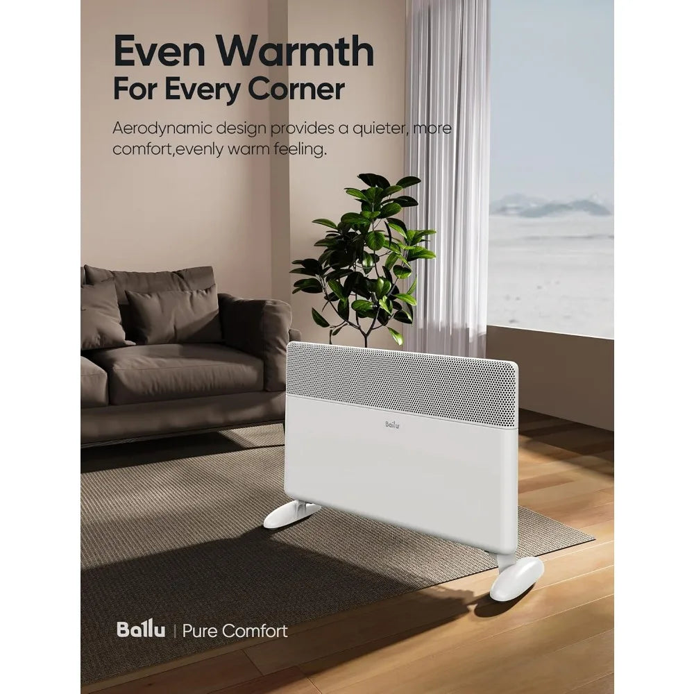 Convection panel space heater, 1500W indoor whole house heater, with WiFi application, remote control