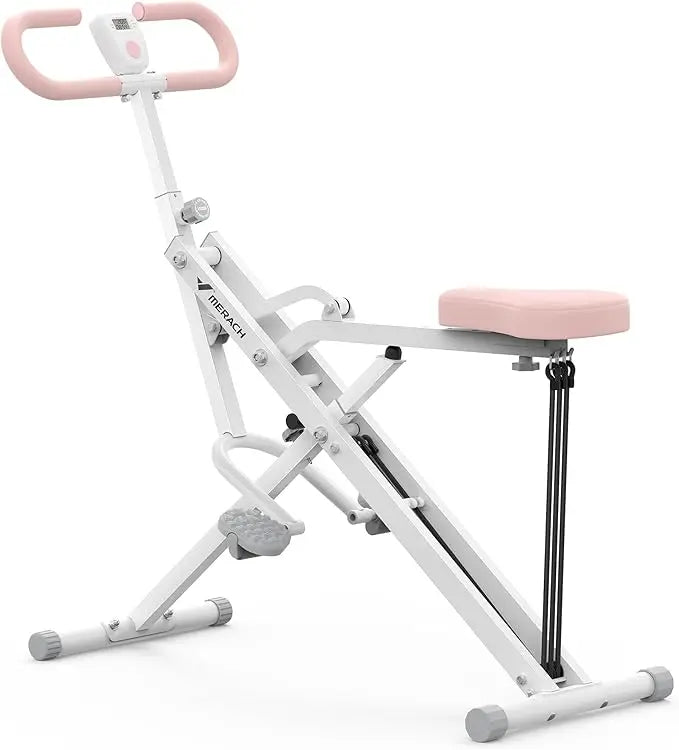 MERACH 2 in 1 Squat Rowing Machine, Easy Setup & Foldable Exercise Equipment, Glute Trainer, Glutes & Leg Home Workout