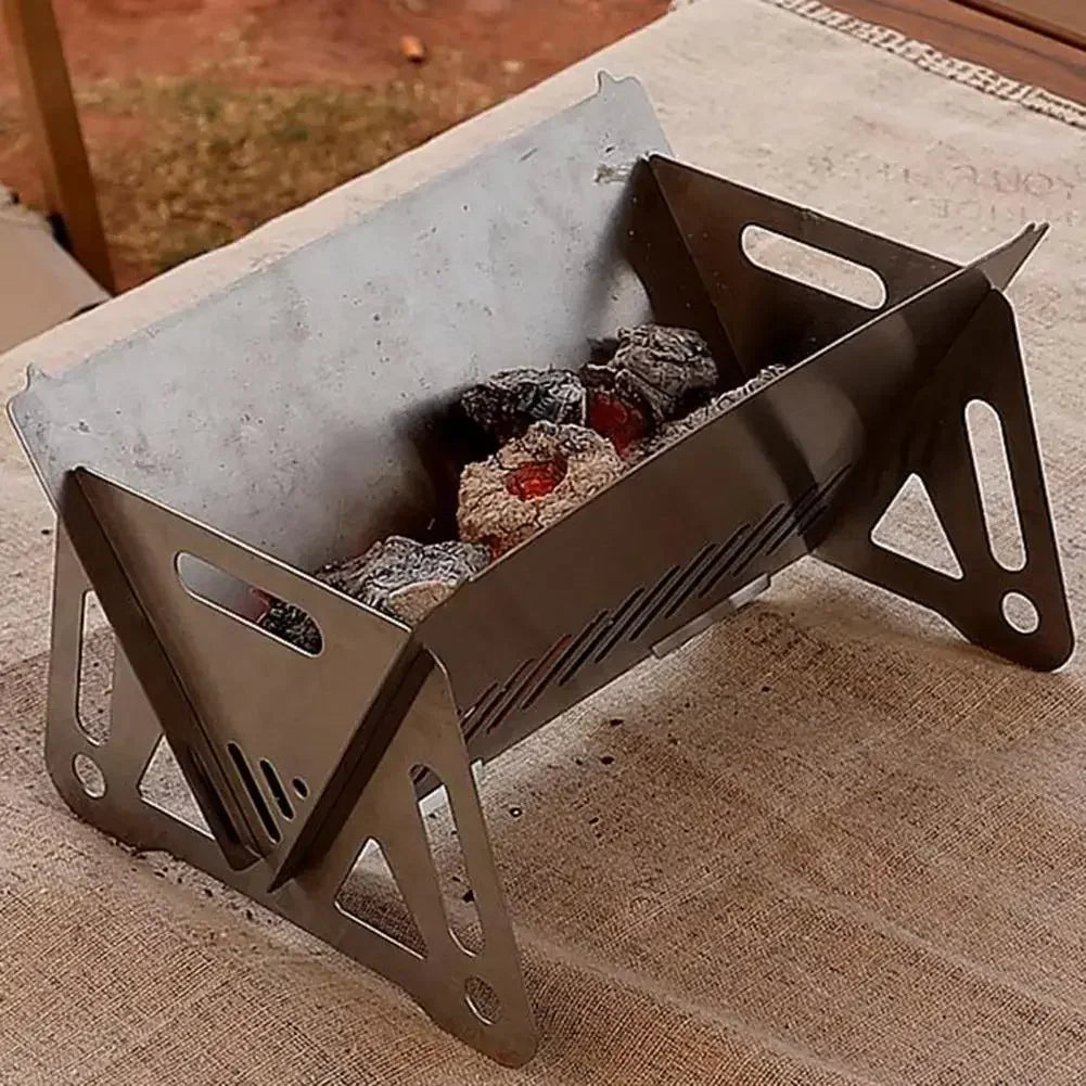Multifunction Bbq Charcoal BBQ Grill Folding Furnace Barbecue Stainless Steel Kitchen Utensils Mesh Wood Stove Outdoor Bar Home