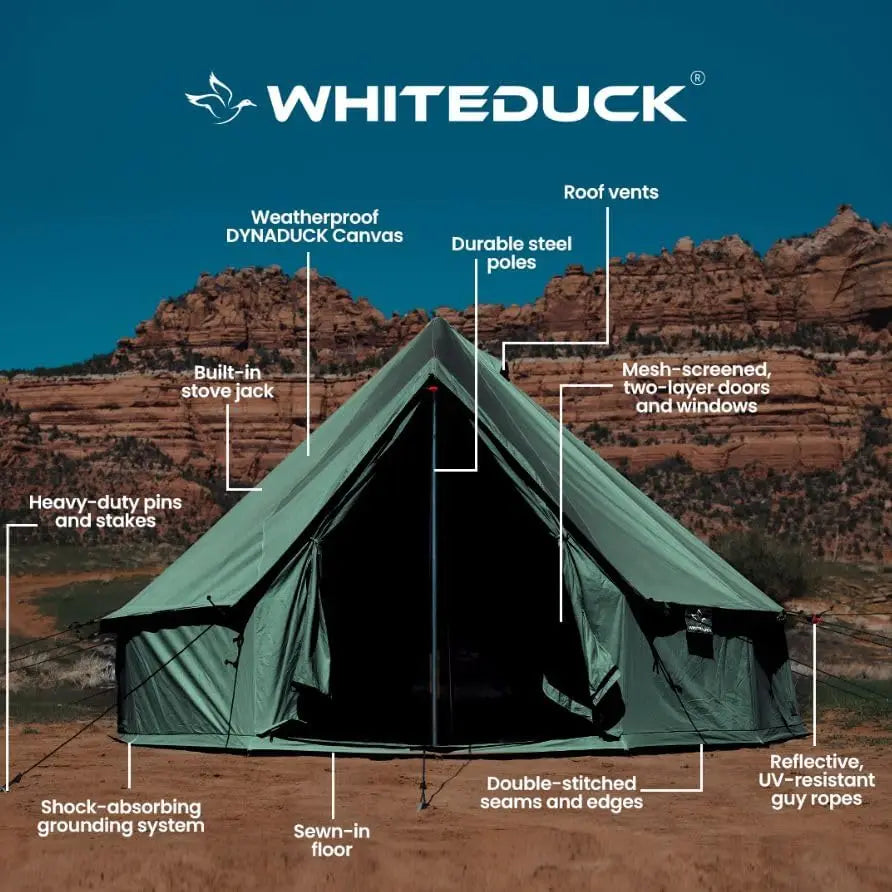 Canvas Bell Tent - w/StoveJack, Waterproof, 4 Season Luxury Camping and Glamping Yurt Tent Outdoor