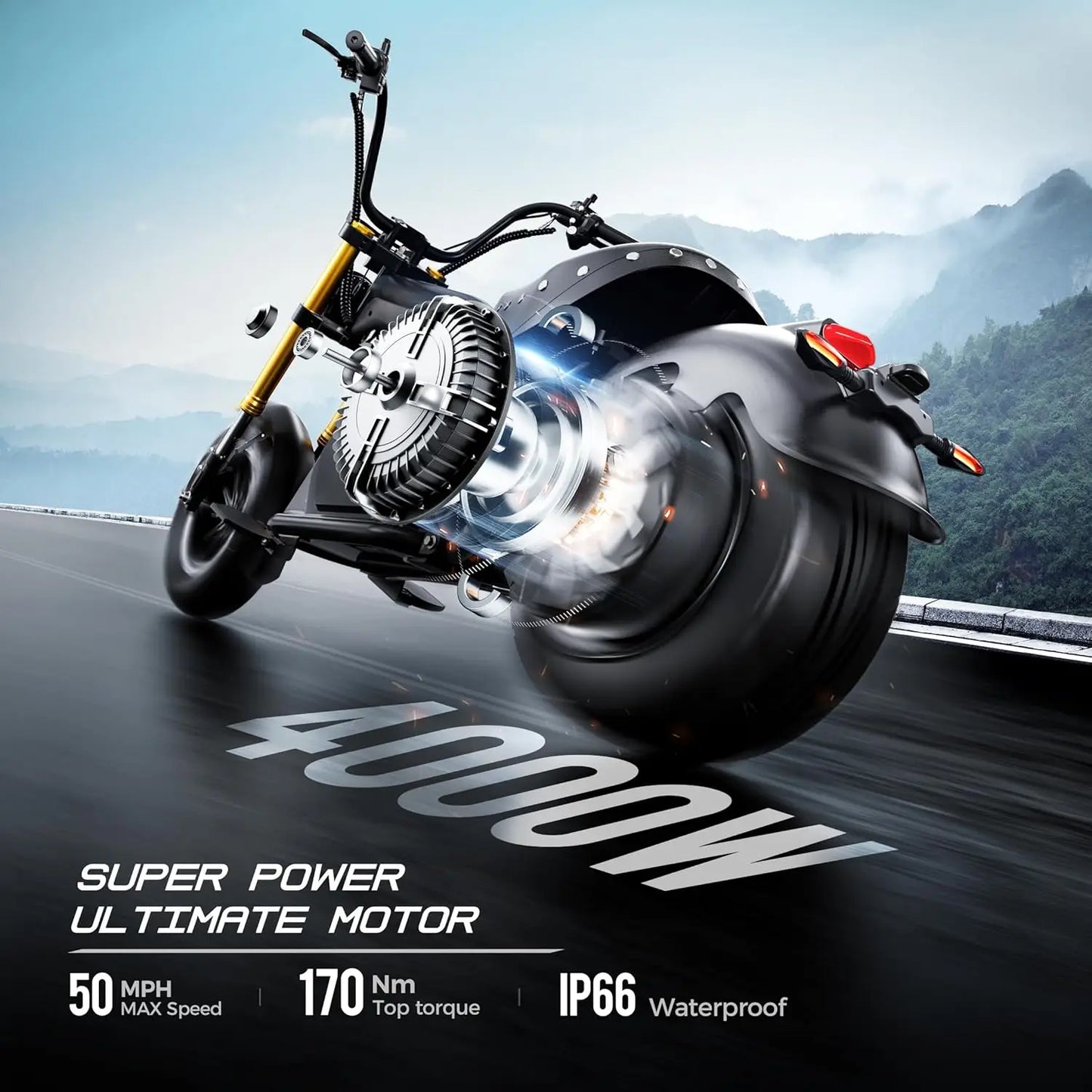 M8S Electric Motorcycle for Adults 72V Lithium Battery Long Range IP6 Color LCD Display Street Legal High Speed Bike