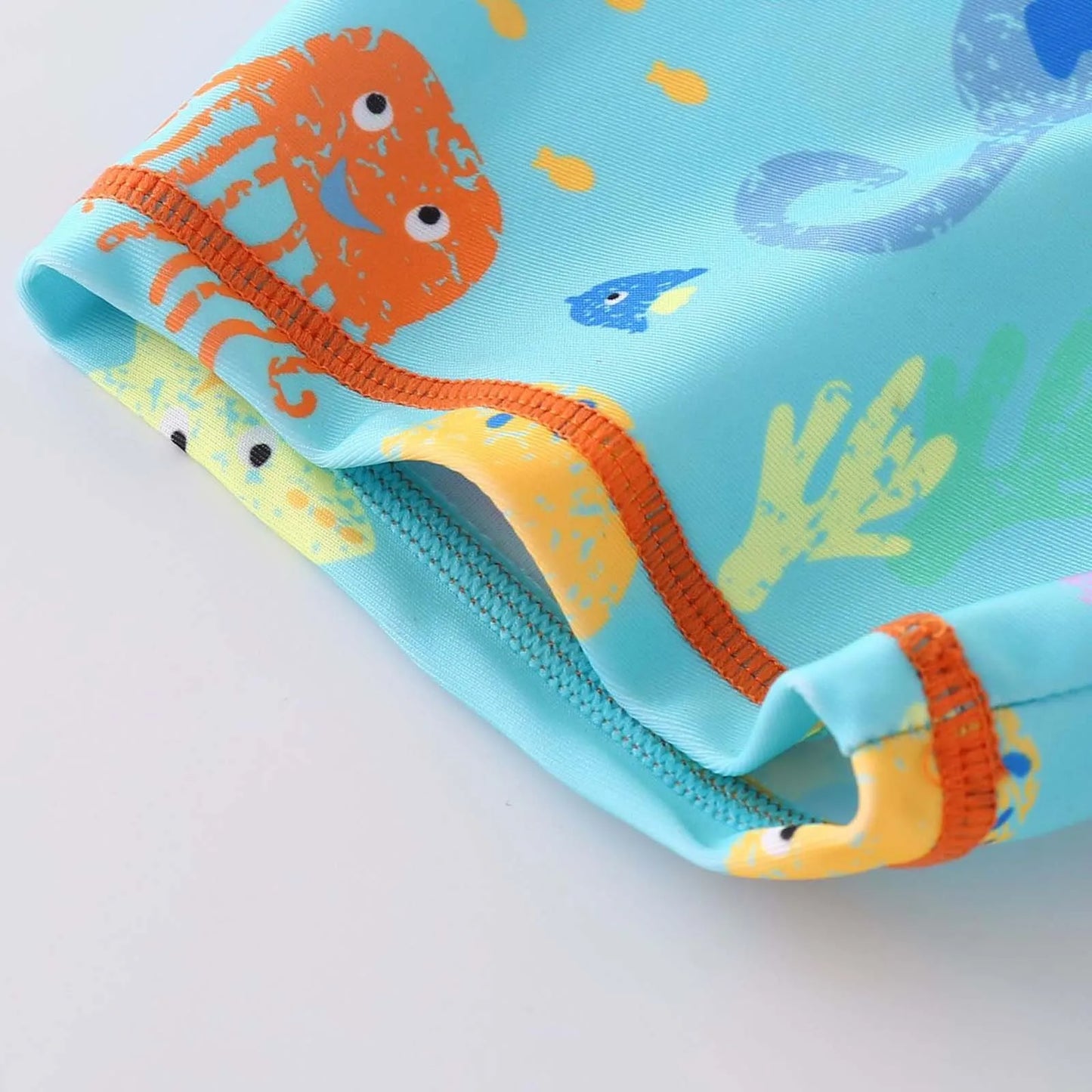 Little Boy Swimming Costume One-Piece Small Octopus Cartoon Cute Pattern Spa Swimming Costume Short-Sleeve Swimsuit For Boys