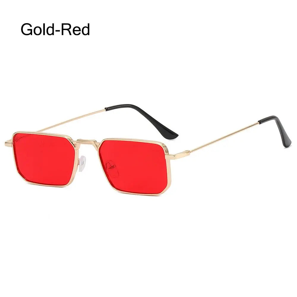Fashion Small Rectangle Sunglasses Men Women Vintage Punk Square Driving Sun Glasses Luxury Brand Metal Frame Black Eyewear
