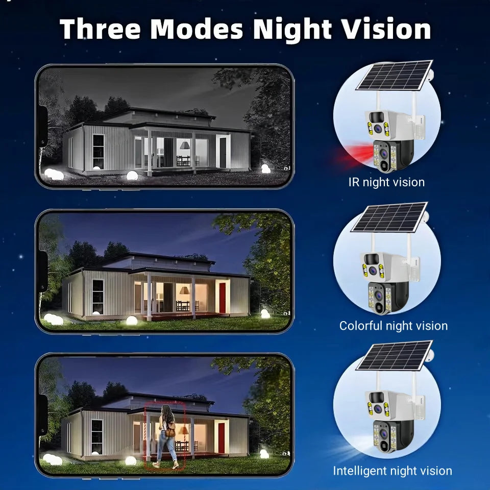 8MP 4K Smart Home Security Camera HD Solar Camera CCTV Video Surveillance Waterproof Human Detection 2 Way Audio IP WIFI Cameras