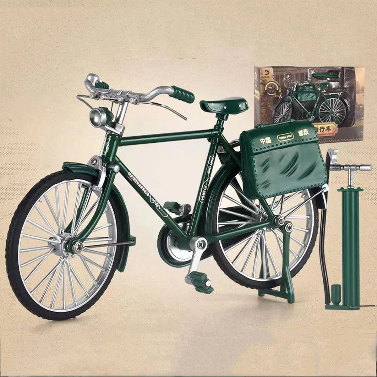 Alloy Bicycle Model Ornament, 1:10 Simulation Mini Bicycle Model Scale Kit With Inflator Model, Finger Bike Models