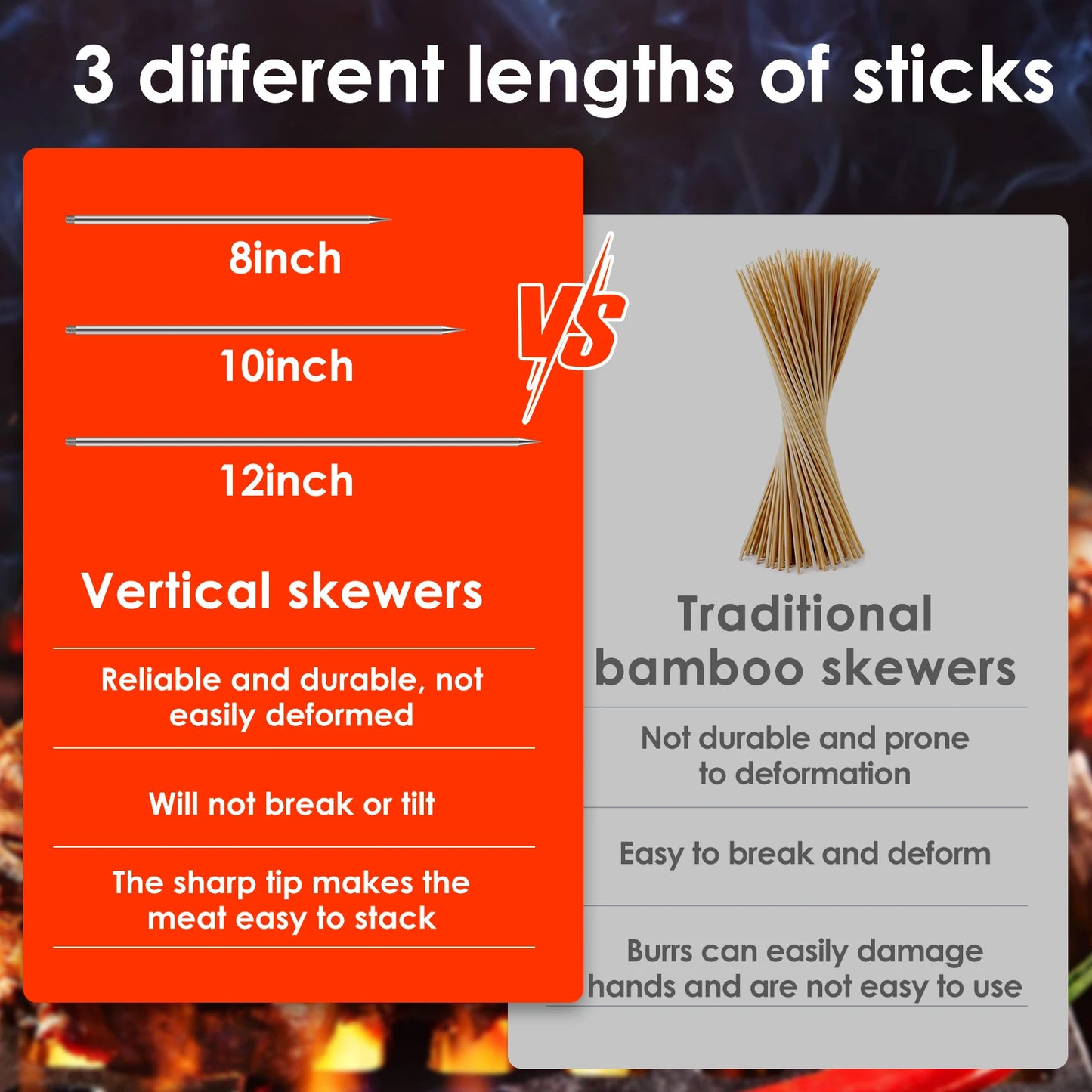 Vertical Skewer Stainless Steel Grill Shawarma Skewer Stand with Oil Bottle Brush for Kitchen Outdoor Picnic BBQ Roast Meat Tool