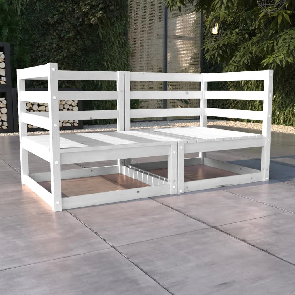 Solid Pine Wood White Garden Sofa, Good Quality Outdoor Products for patio, Pool, Terrace, Garden, Modern Sofa