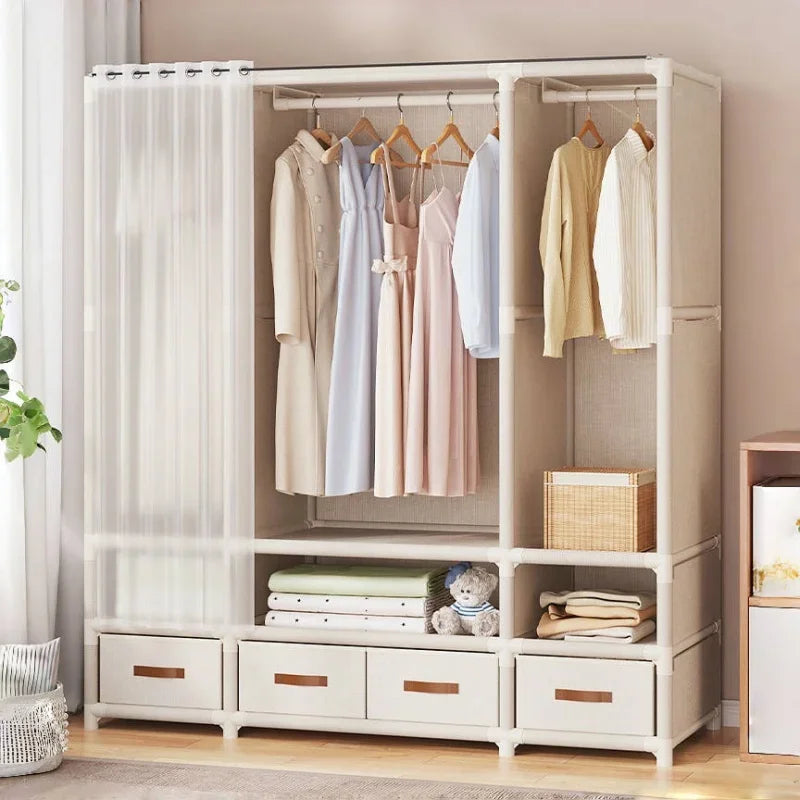 Large Capacity Wardrobe Easy Assembly Cabinet Dust-proof Storage Shelf Durable Closet Collapsible Wardrobe for Dorm Bedroom