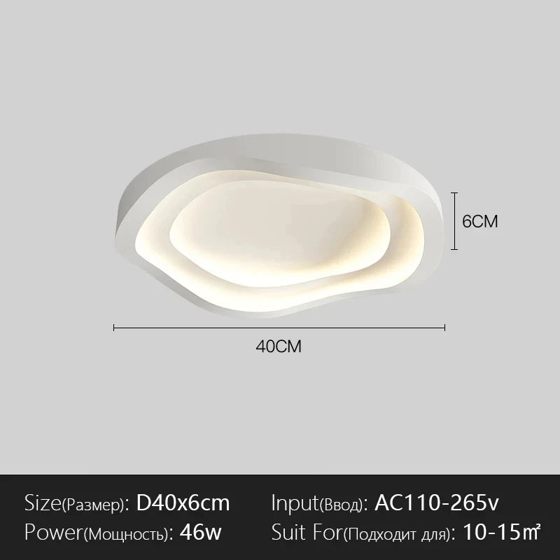 Modern LED Ceiling Light Bedroom Study Ceiling Lamp Minimalist Creativity Round White Art Design Home Decor Lighting Fixture