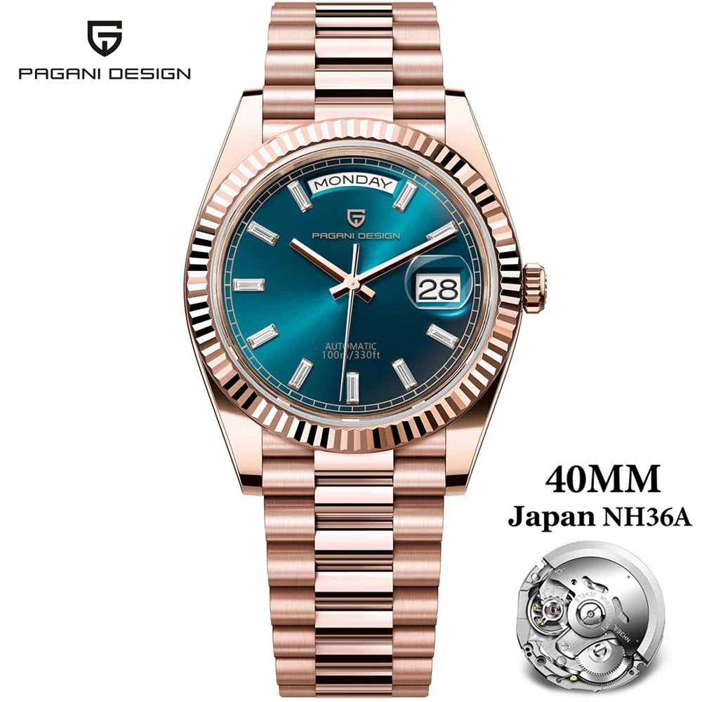 PAGANI DESIGN DD40 Men's Watches 2025 Top Luxury Automatic NH36A Mechanical Wristwatches AR Sapphire Mirror Watch For Men Clock