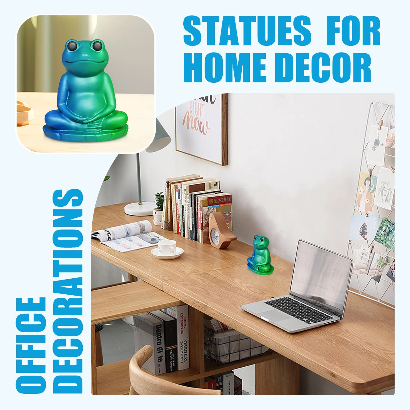 PLA Office Decorations, Cute Frog Statues For Home Decor, Sculptures Home Decor, Figurines Home Decor, Frog Meditation Yoga Deco
